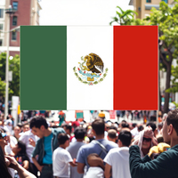 3 * 5ft Mexicain Mexique Drapeau Personnalisé Polyester Stock avec Impression Numérique Comprend Deux Œillets Style Fanion Fiberglass Flagpole