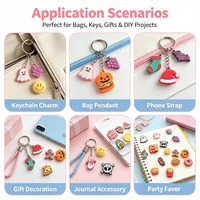 Breloques en caoutchouc PVC souple 3D mignonnes en gros, pendentifs pour sacs de fruits et de snacks / embellissements DIY, conception personnalisée OEM (sans dropshipping)