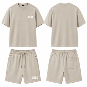 Custom <b>Short</b> <b>Sets</b> For <b>Men</b> Oversized <b>T</b> <b>Shirt</b> <b>And</b> Drawstring <b>Shorts</b> Two Piece Casual Summer Outfit Private Label Streetwear - Product Image 2