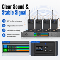 Système de microphone sans fil UHF à 4 canaux X4-T True Diversity avec micro-casques pour la scène, les discours et le chant