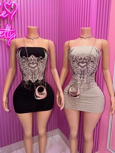 C1623 Nuevas Llegadas, Vestido Mini Sexy sin Tirantes Estilo Y2K para Mujer, Gran Venta - Product Image 1