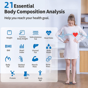 Balance intelligente de haute précision pour usage domestique, avec affichage LCD, personnalisation du calcul de l'IMC, mesure de la graisse corporelle, pour les humains - Product Image 2