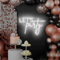 Enseigne néon personnalisée « Let's Party » – Décoration lumineuse LED pour enterrement de vie de jeune fille, fiançailles, anniversaire, mariage