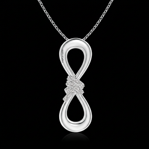 Pendentif Infinity en diamant de laboratoire, or 10K 14K 18K, argent 925 935, pour femme, cadeau de mariage, moderne, minimaliste, raffiné - Product Image 1