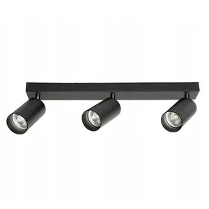 3-Light Adjustable LED Track Lighting GU10 Bulb Spot Light Black Color Perfect for Kitchen /Hallyway /Bed Room Lighting