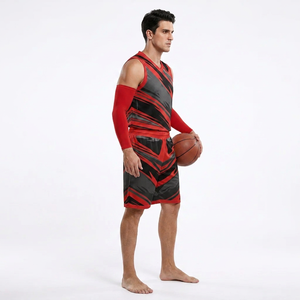 Ensembles d'uniformes de maillot de basket-ball de haute qualité de logo personnalisé noir rouge entièrement de sublimation - Product Image 3