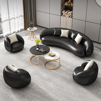 Ensemble de canapé de luxe léger meubles table à thé combinaison ensemble simple canapé en cuir moderne salon canapé de bureau d'affaires