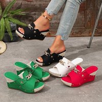 Sandales compensées Y331 à rivets, grande taille, pour l'été, nouvelle collection, à bout ouvert, rehaussantes, pour femmes, vente chaude transfrontalière
