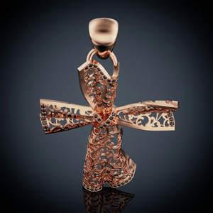 Pendentif Croix en Filigrane Or 18K de Luxe avec Diamant Noir, Collier Chrétien Religieux Personnalisé, Bijoux en Diamant de Laboratoire pour Femme IGI - Product Image 5