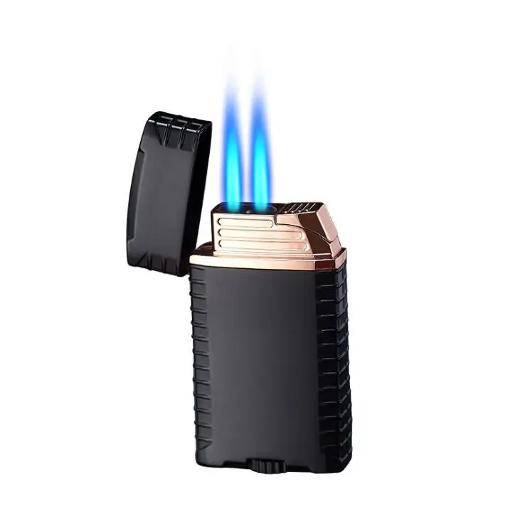 tobacco pipe Torch Lighter Dual Powerful Jet Flame lighter Metal pocket Lighter For cigarette