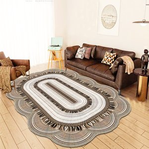 Tappeti Persiani in Cashmere a Pelo Lungo, Motivo a Spirali Bianche e Turchesi, Design Moderno e Astratto - Product Image 6