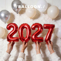 Ballons en feuille de 16 pouces, numéro 2027, pour le réveillon du Nouvel An, les anniversaires, les remises de diplômes, les décorations de bureau et de maison