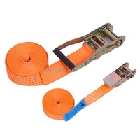 Vente en gros de sangle d'arrimage à cliquet en polyester de 50 mm avec double crochet en J ceinture de chargement de camion pour camion et remorque