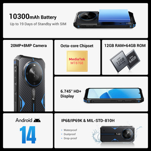 Fossibot F105 Telefono Robusto Ricarica Rapida 65W Lunga Durata della Batteria Smartphone Resistente per Esterni 10300mAh 6.745 Pollici 4+64GB Android 14 - Product Image 6