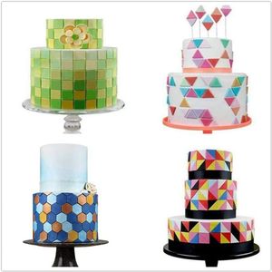 Lixsun kek Cupcake dekorasyon araçları kare altıgen Mermaid kek balık pulu fondan çerez Embosser kesiciler - Product Image 5