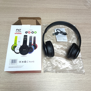 Hot bán P47 không dây BT Tai nghe răng trên tai có thể gập lại Tai nghe chơi game với mic tiếng ồn hủy bỏ màu xanh LED PC Tai nghe 5.0 - Product Image 4