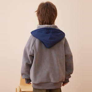 Nouvelle Veste Polaire à Capuche pour Garçons, Hiver Automne, Blouson Chaud <span class=keywords><strong>Zippé</strong></span> pour Enfants, Manteau d'Hiver Brodé Lettres pour Grands Garçons - Product Image 6