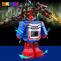 Enfant dessin animé brillant montre garçon déformation Robot Flash électronique numérique étudiant jouet personnalité tendance horloge Relogio Skmei 1095