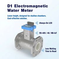 Compteur d'eau électromagnétique sans fil à faible profil, alimenté par batterie, avec alarme d'humidité interne IP68 pour réseau de canalisations