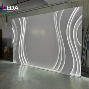 ไฟ LEDA ดีไซน์ใหม่ ขนาด 8 ฟุต อุปกรณ์จัดงานแต่งงาน ฉากหลังอะคริลิคสีขาว ไฟ LED ตกแต่งเวทีงานแต่งงาน สำหรับงานปาร์ตี้และงานอีเว้นท์ - Product Image 6