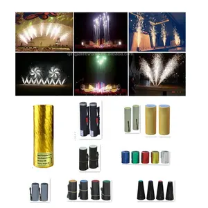 High quality 3m 30s 35s cold pyro fountain fireworks smokeless gold silver flame indoor for stage champagne wedding party