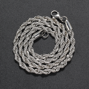 ヒップホップ ステンレス ロープチェーン ネックレス 2mm/3mm/5mm 男女兼用 ファッションジュエリー - Product Image 6