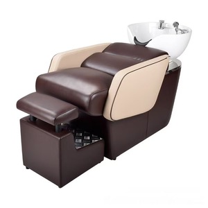 Lit de lavage semi-inclinable pour salon de coiffure, idéal pour les soins et le rinçage des cheveux, spécialisant les salons de beauté et de coiffure. - Product Image 2