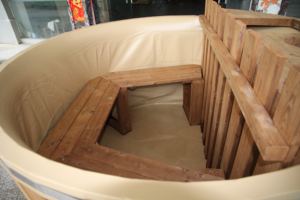 2024 Hete Verkoop Chinese Outdoor Cederhout Brandende Spa Tub Hout Gestookte Hot Tub Met <span class=keywords><strong>Massage</strong></span> Functie En Afdruiprek Accessoire - Product Image 6