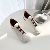 Z E G N Chaussures décontractées respirantes pour hommes, en cuir grainé, à bande élastique, sans lacets, confortables pour la marche, avec embout renforcé