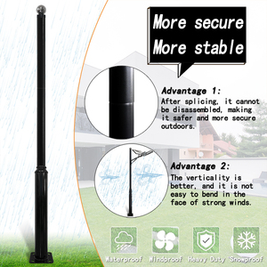 Poteau de réverbère épissé 6M poteau de lumière solaire conception divisée lampadaire extérieur galvanisé poteau en acier de 20 pieds pour un transport facile - Product Image 4