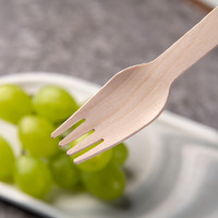 Fourchettes à fruits en bois personnalisées jetables biodégradables 100% naturelles