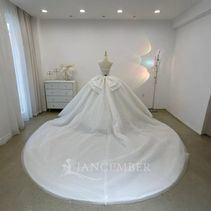 Vestido de Novia de Tul con Escote Corset y Parte Superior de Encaje, Vestido de Princesa, Vestido de Novia de Organza, Vestido de Novia Lsjj15 - Product Image 3