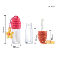 3ml 5ml 7ml Niedliche Bienenstock-Form Lipgloss-Tube Transparenter Reise-Lippenölbehälter Kosmetik-Verpackungsröhrchen mit Pinsel