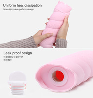 Vente en gros de haute qualité chauffe-mains en peluche de silicone de grande taille sac à eau chaude bouteille