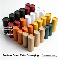 Emballage de luxe en tube de papier kraft personnalisé avec logo, de qualité alimentaire, rond et cylindrique, pour bougies, en-cas, cadeaux