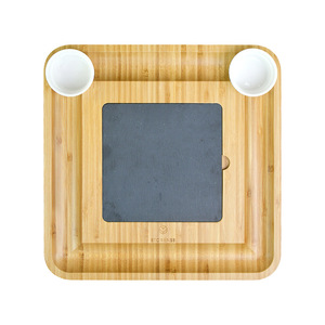 Tabla de Quesos de Bambú con Doble Cajón y Cubiertos, Bandeja Cuadrada para Queso y Tabla de Cortar Pan y Charcutería - Product Image 4