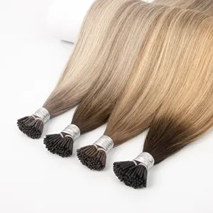 Produtos mais vendidos todas as cores Remy Human 18 20 22 Polegada extensões de cabelo itip para salão de beleza