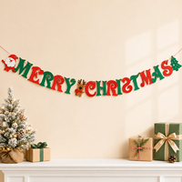 Guirlande de Noël en feutre doux, légère et réutilisable, décoration suspendue personnalisée pour fêtes de fin d'année