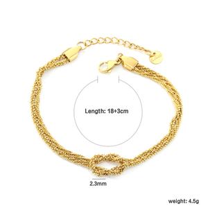Pulsera de malla con cuentas y colgante de corazón de acero inoxidable chapado en oro de 18k, impermeable, para mujer, venta al por mayor de joyería de moda. - Product Image 4
