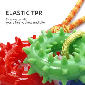 Jouet à mâcher interactif pour chien, anneau de nettoyage des dents en TPR, résistant aux morsures, pour molaires, pour poils dorés, jeu de traction, écologique, best-seller - Product Image 3