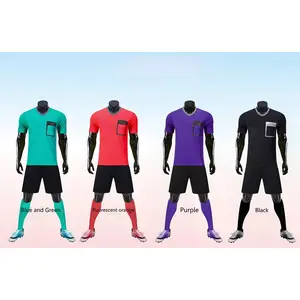 사용자 정의 플래그 축구 심판 유니폼 패키지 세트 7v7 저렴한 축구 골키퍼 유니폼 팀
