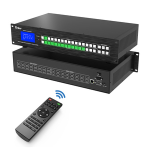 Matrice <span class=keywords><strong>HDMI</strong></span> 4K <span class=keywords><strong>16x16</strong></span>, 16 entrées 16 sorties, commutateur/splitter <span class=keywords><strong>HDMI</strong></span> 4K@30Hz, compatible montage en rack, EDID, HDCP, télécommande IR - Product Image 1