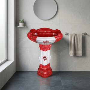Ensemble de lavabo sur pied en céramique Vistaar Sterling, lavabo moderne pour salle de bain, vasque sur pied, articles sanitaires - Product Image 4