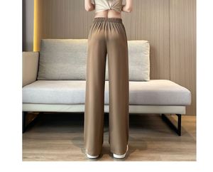 <span class=keywords><strong>Pantaloni</strong></span> a Gamba Larga Estivi S-4XL, Modello Morbido e Sottile a Gamba Dritta, <span class=keywords><strong>Pantaloni</strong></span> Casual a <span class=keywords><strong>Vita</strong></span> Alta <span class=keywords><strong>con</strong></span> Drappeggio - Product Image 6