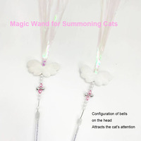 Jouet pour chat avec clochette et pompon, résistant aux morsures, bâton de chatouillage ludique, en stock, vente en gros pour chats de compagnie