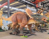 Modèle de dinosaure Triceratops animatronique de 7 m en métal et silicone pour la maternelle, les parcs de trampolines, les jeux éducatifs en extérieur/intérieur