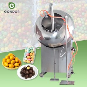 Máquina pulverizadora de azúcar y caramelo para recubrir cacahuetes y frutos secos con chocolate, ideal para pralinés y palomitas de maíz. - Product Image 1