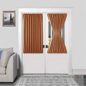 फ्रेंच दरवाजा पर्दे के लिए रॉड जेब थर्मल अंधकार पर्दा दरवाजे गोपनीयता कांच की खिड़की के लिए रसोई और आँगन दरवाजे के साथ