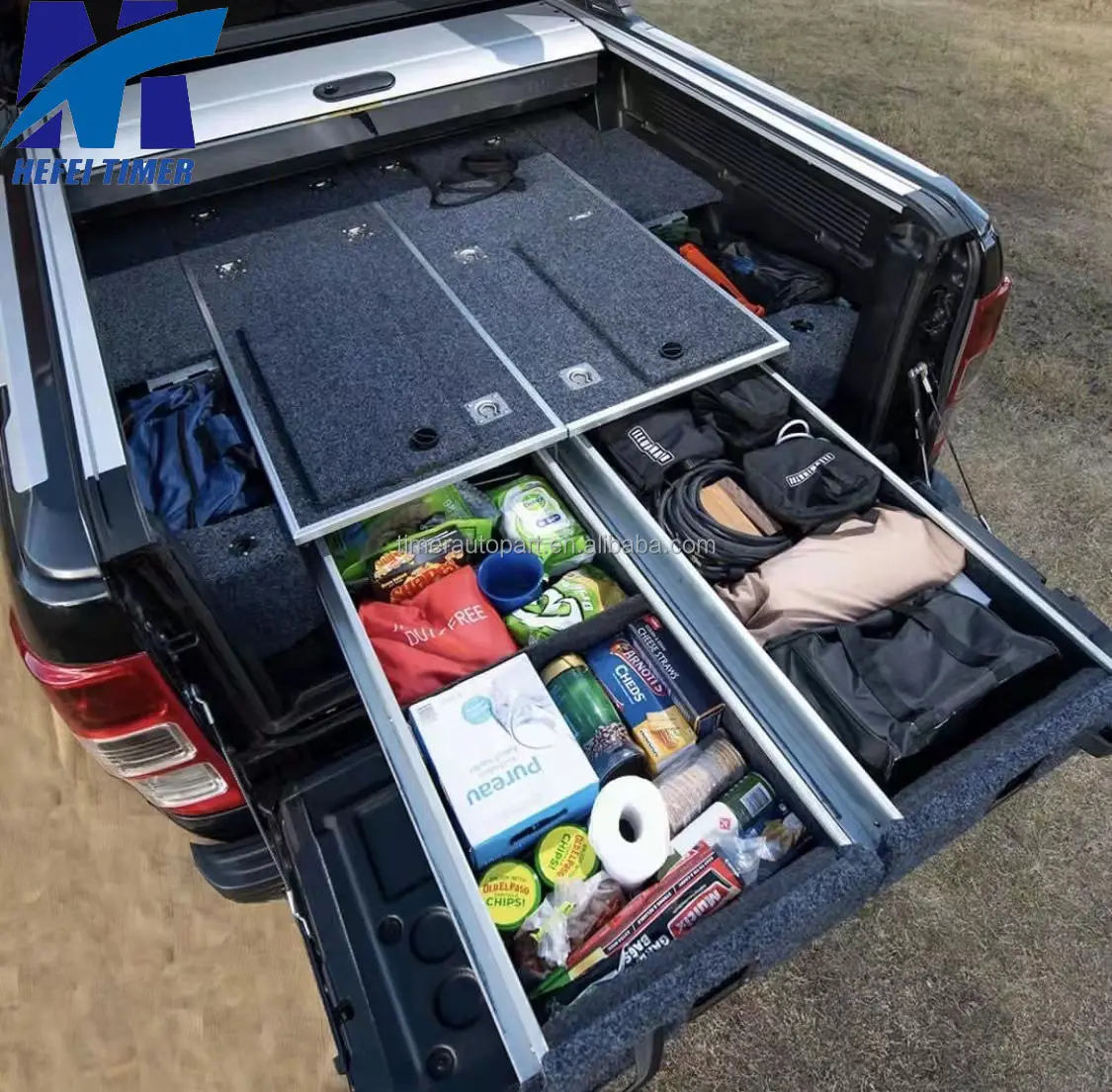 La mejor herramienta deslizante para cajón Ute de camión, cama plana trasera, cajón doble, cofre de herramientas para camión para Wrangler JK 2007-2018