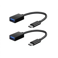 Adaptor USB C ke USB 3.0 OTG 10Gbps Aluminium Alloy Tipe C Female ke USB Female untuk Laptop